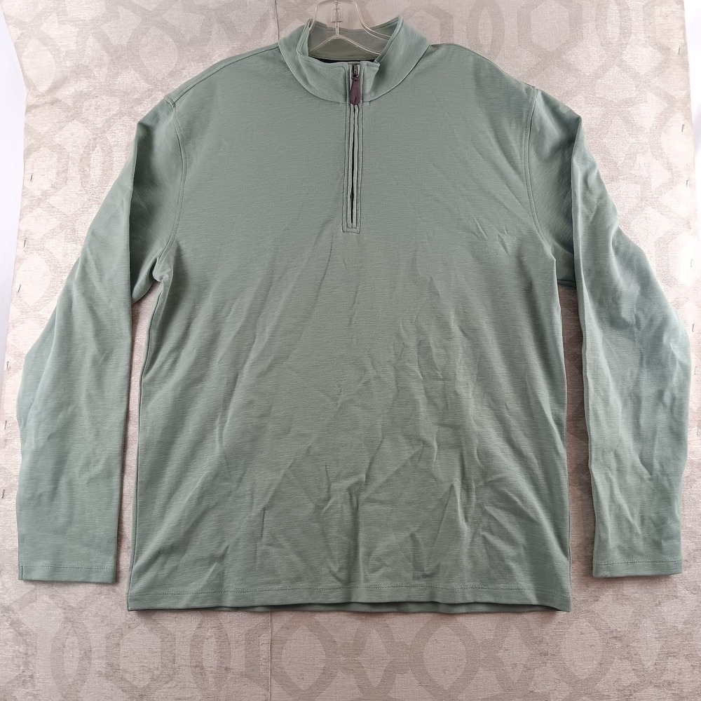 Elliot Mulryan Mens Pullover Sweatshirt Medium Green 1/4 Zip Long Sleeve